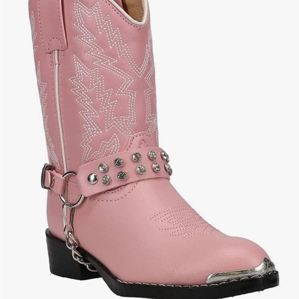 Durango Pink Kids Boots with Silver Accents